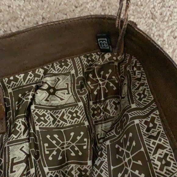 Vintage brown leather pleated midi skirt - Picture 7 of 12